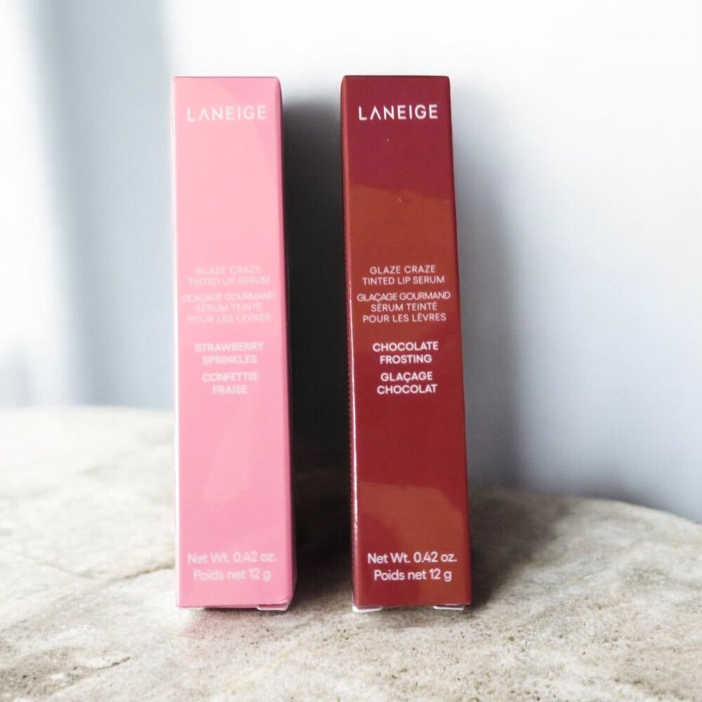 LANEIGE - Set of 2 Glaze Craze Tinted Polypeptide Lip Serum Treatments, NWT